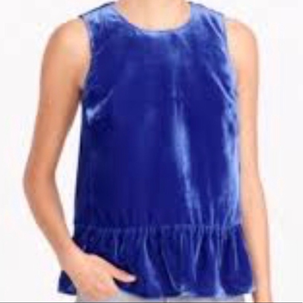 J Crew Velvet Top with Peplum